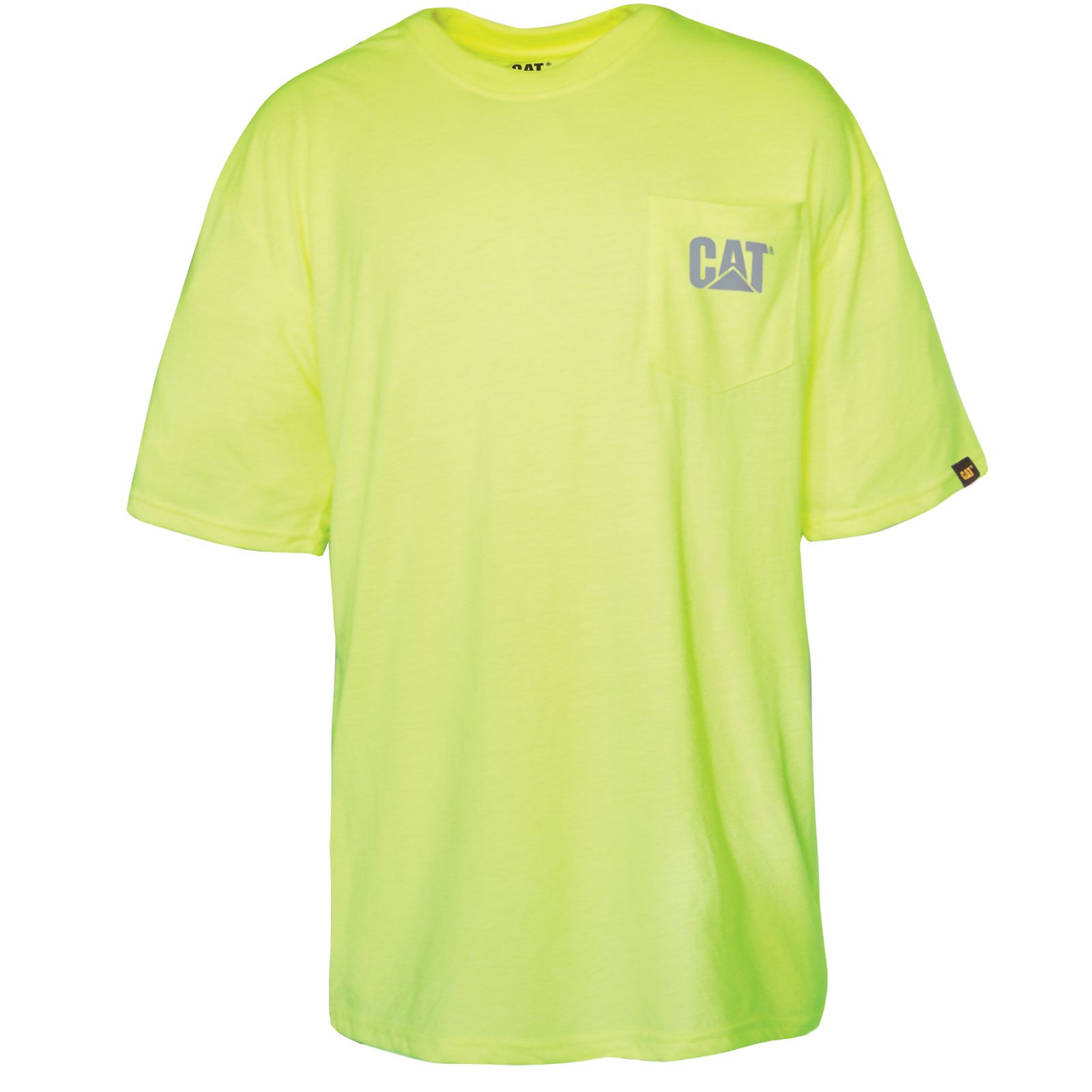 Caterpillar Hi-vis Trademark Pocket - Mens T-Shirts - Yellow - NZ (628CZTGKO)